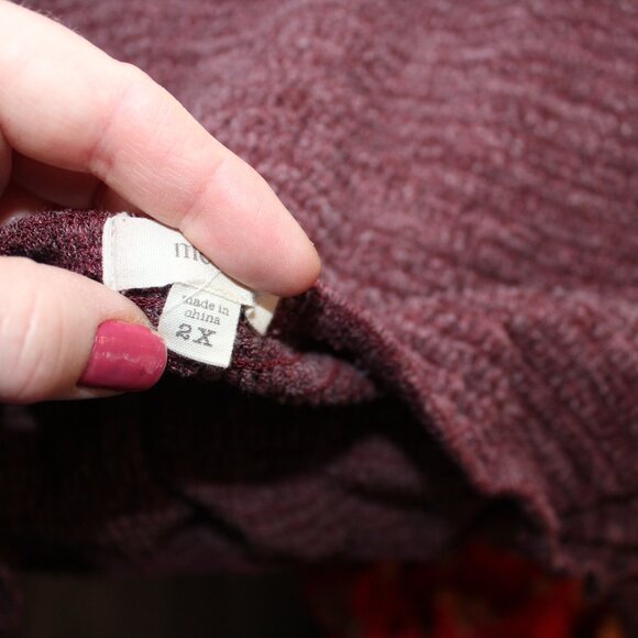 Me & U Brand Juniors 2X Crop Sweater Purple - Picture 8 of 8